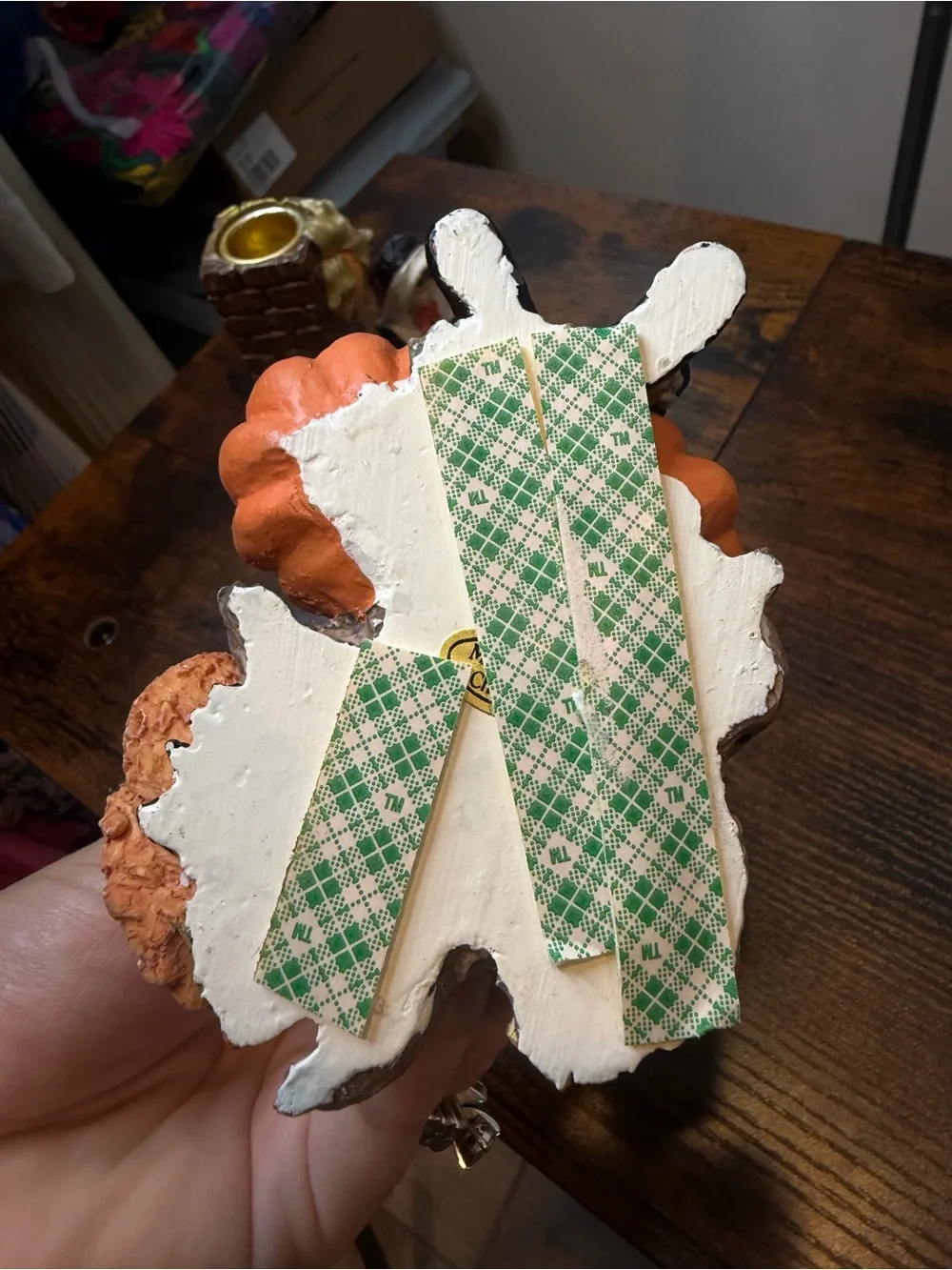 Vintage 1997 Painted Ceramic Pilgrim Candle Holders Pair Thanksgiving